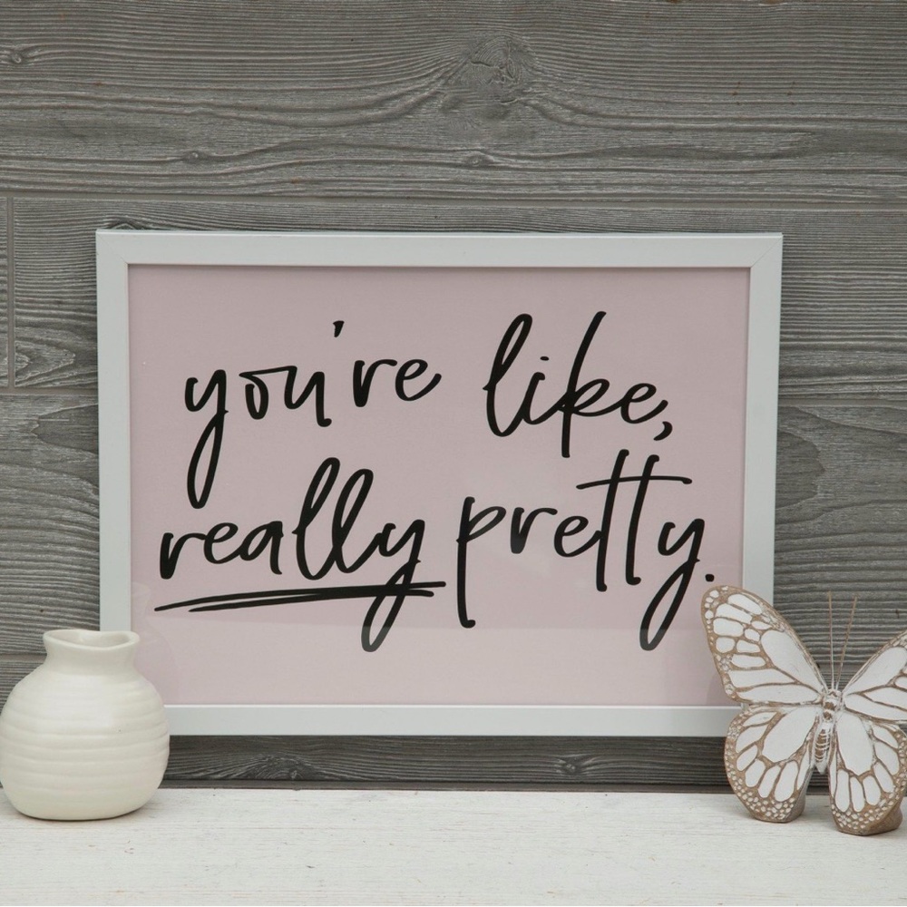 Pink Wall Art with Inspirational Quote